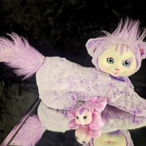 Lavender Plush Cat Toy with Mini Companion